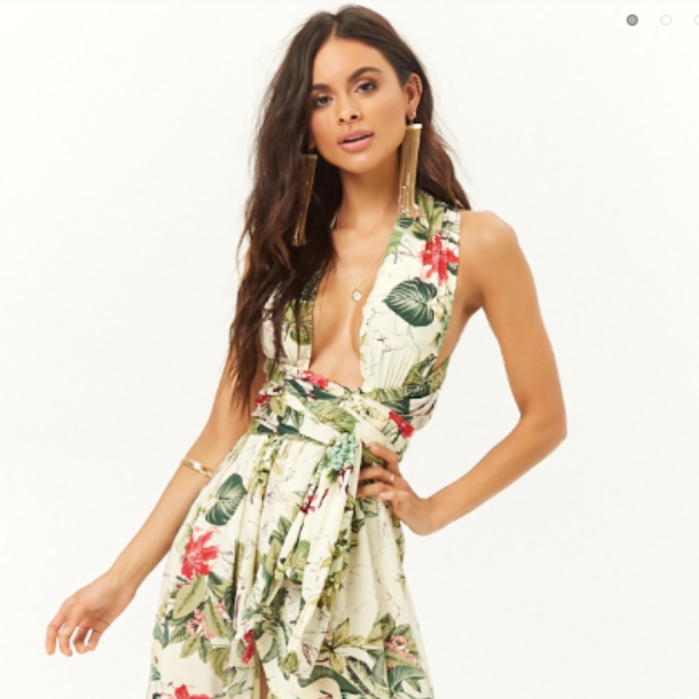 SOLD // NWT Tropical HERS AND MINE Wrap Dress